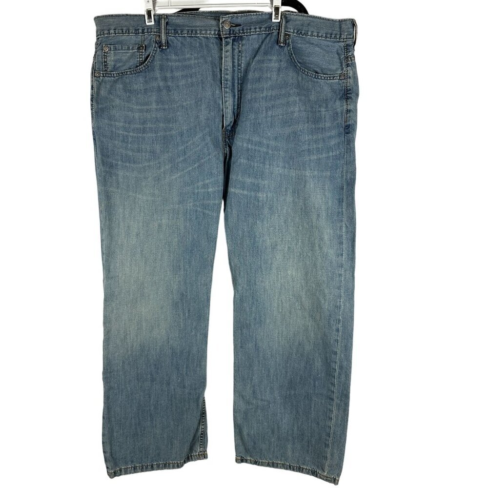 Levis 569 Loose Straight Fit Jeans Size W42 L30 Light Blue Denim 100% Cotton